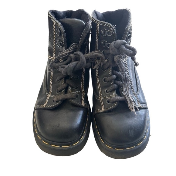 Vintage Dr Marten's Made in England Black Leather Boots AW004 PC03D Men's 8 - Picture 2 of 13